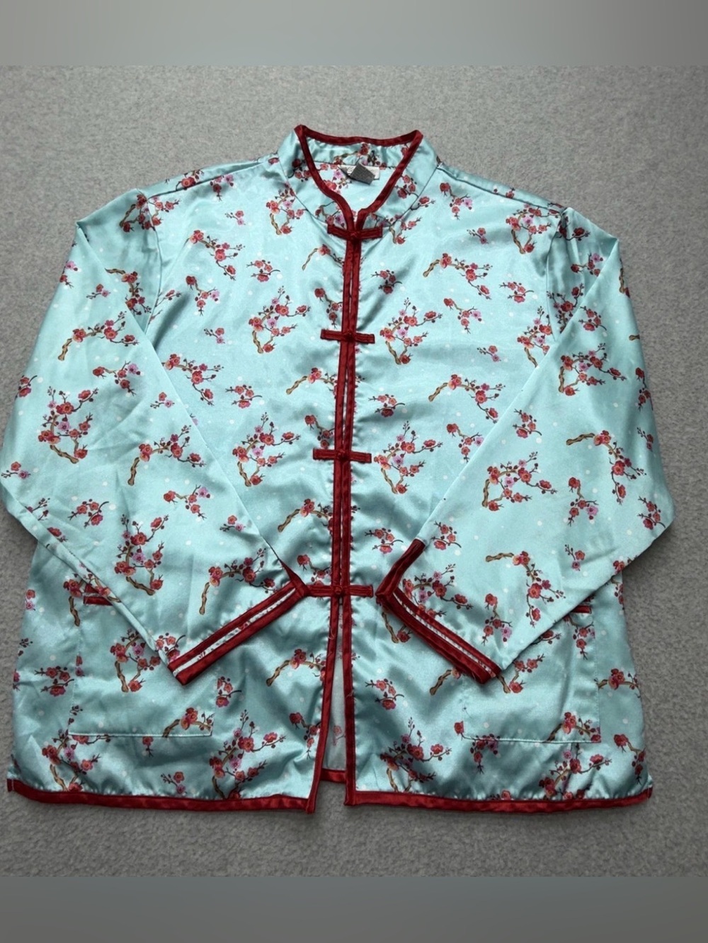 Vintage luxury Kathryn kimono cherry blossom teal pajama set large - Picture 2 of 3